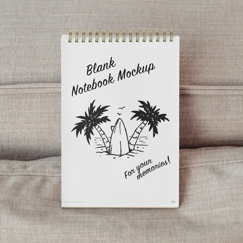 Free Eco Open Notebook Mockup PSD