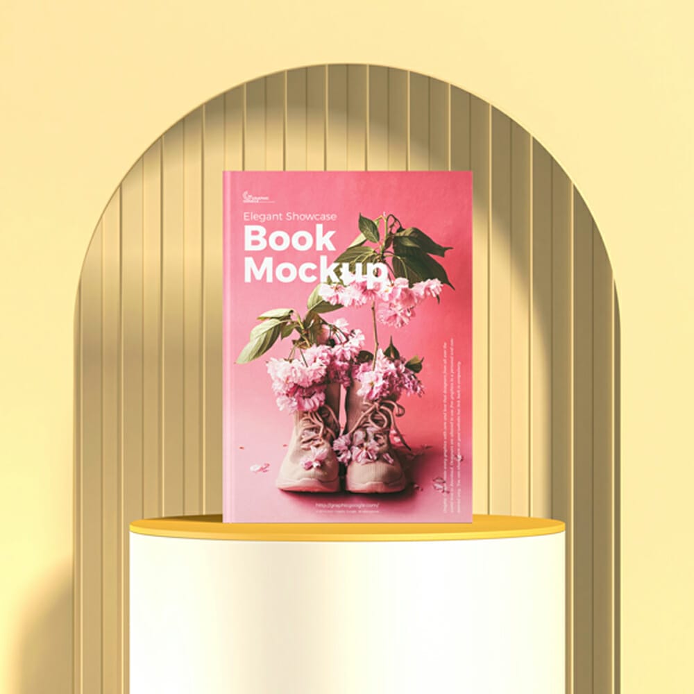 Free Elegant Showcase Book Mockup PSD