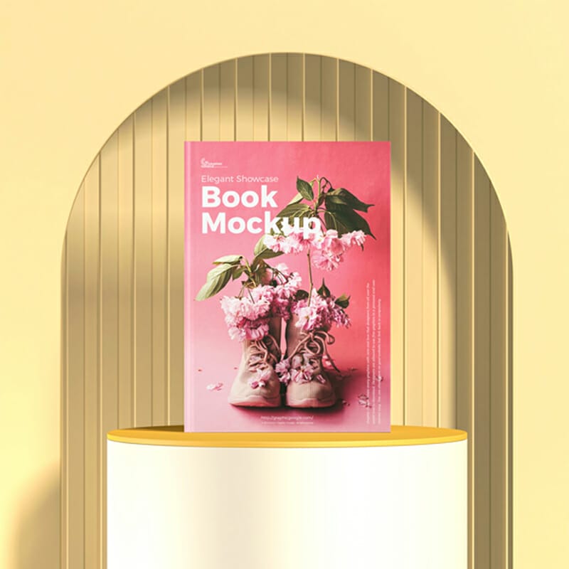 Free Elegant Showcase Book Mockup PSD