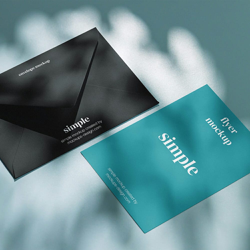 Free Envelope With Flyer Mockup PSD