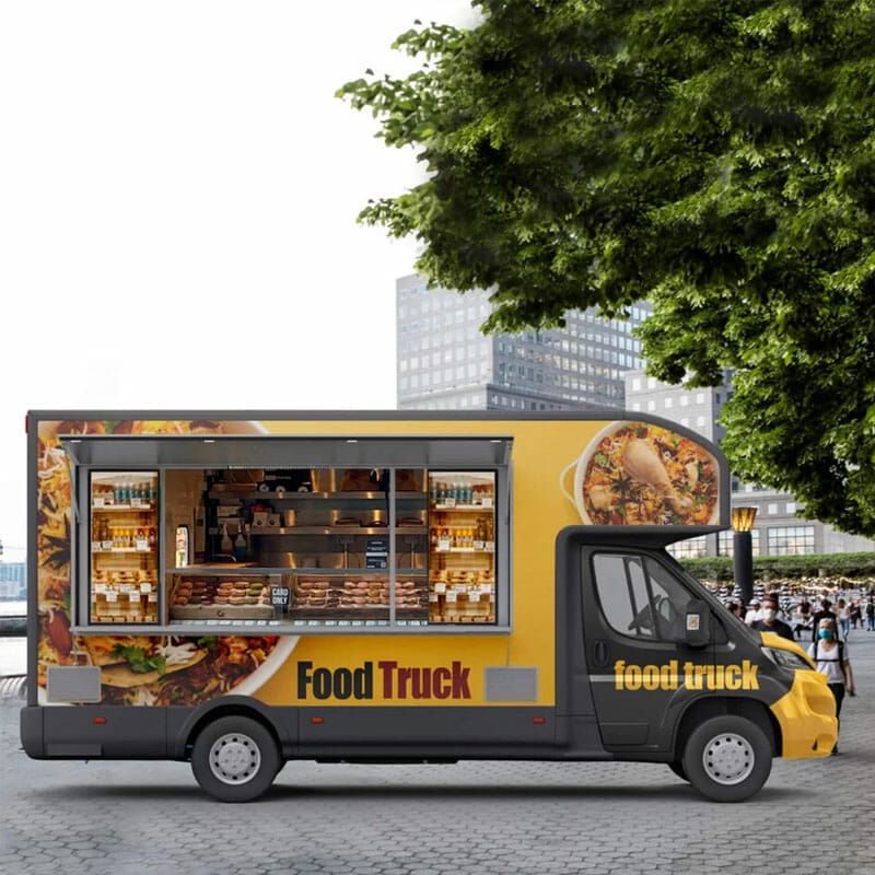 Free Food Truck Branding Mockup PSD Template