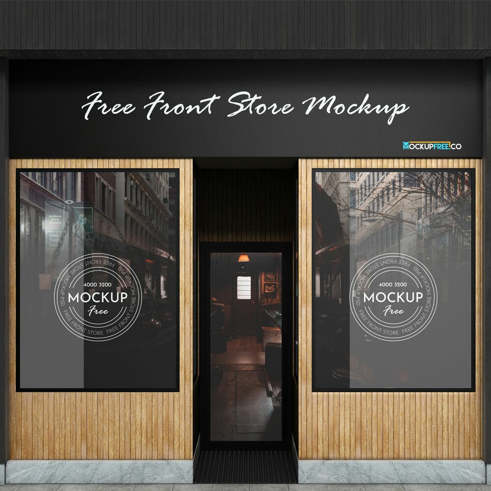 Free Front Store Mockup PSD