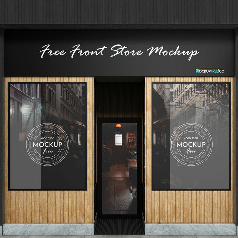 Free Front Store Mockup PSD