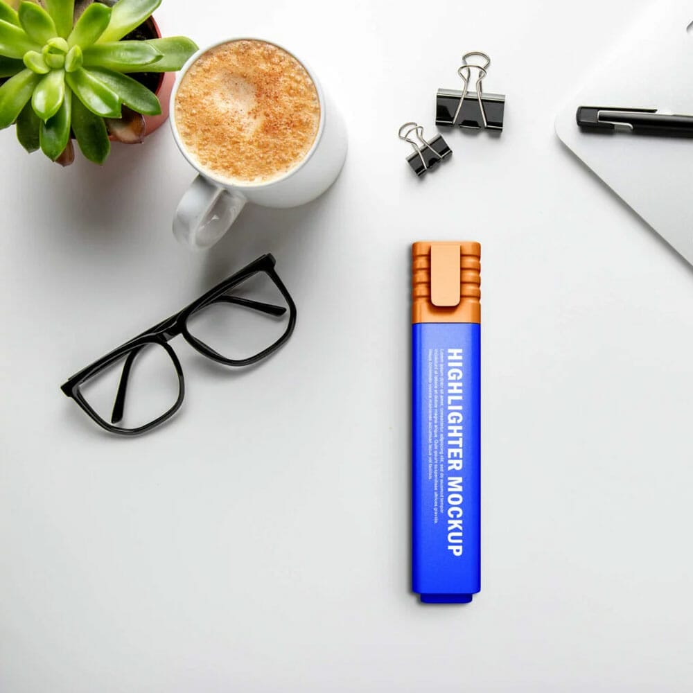 Free Highlighter Mockup PSD Template