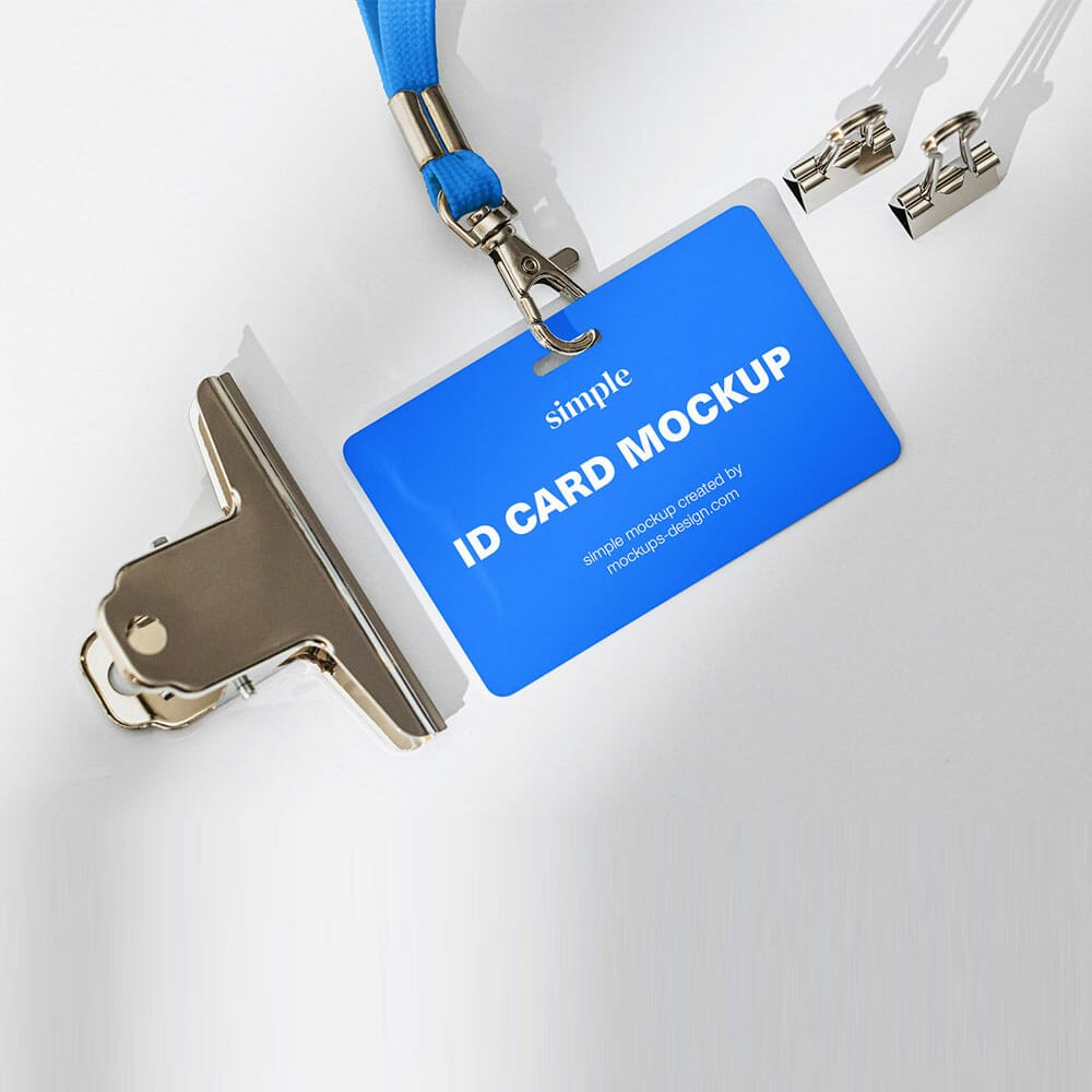 Free ID Card On White Background Mockup PSD