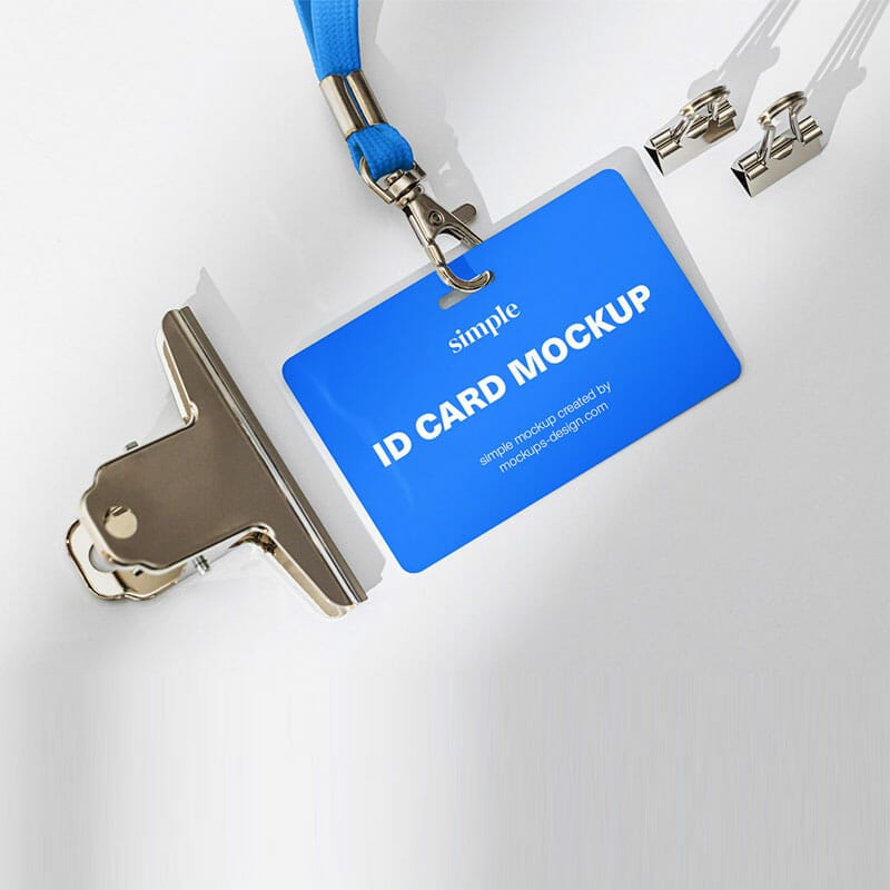 Free ID Card On White Background Mockup PSD