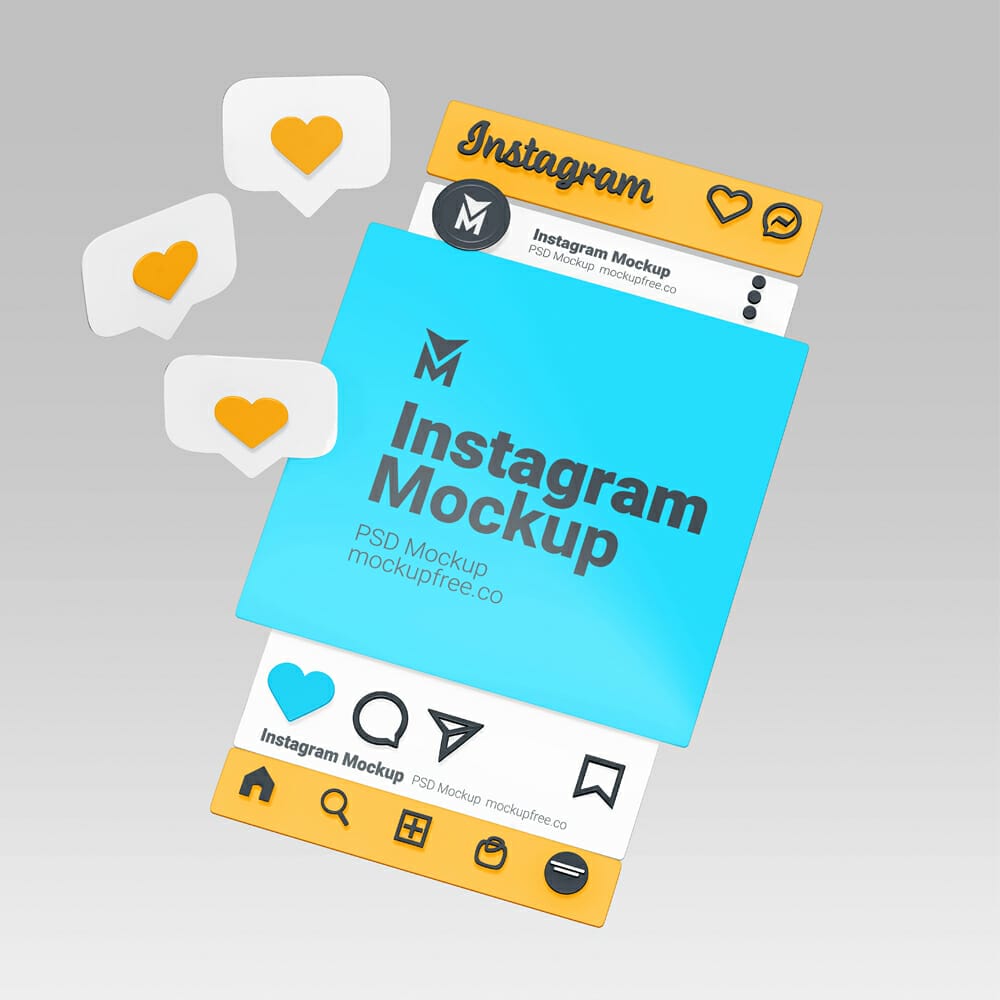 Free Instagram Mockup Set PSD