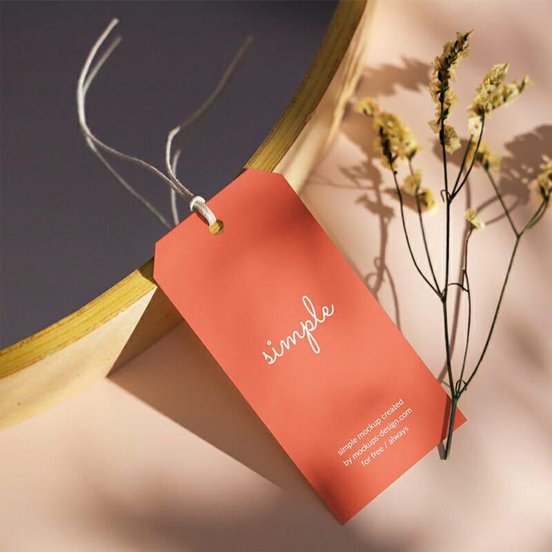 Free Label Tag With The Mirror Mockup PSD