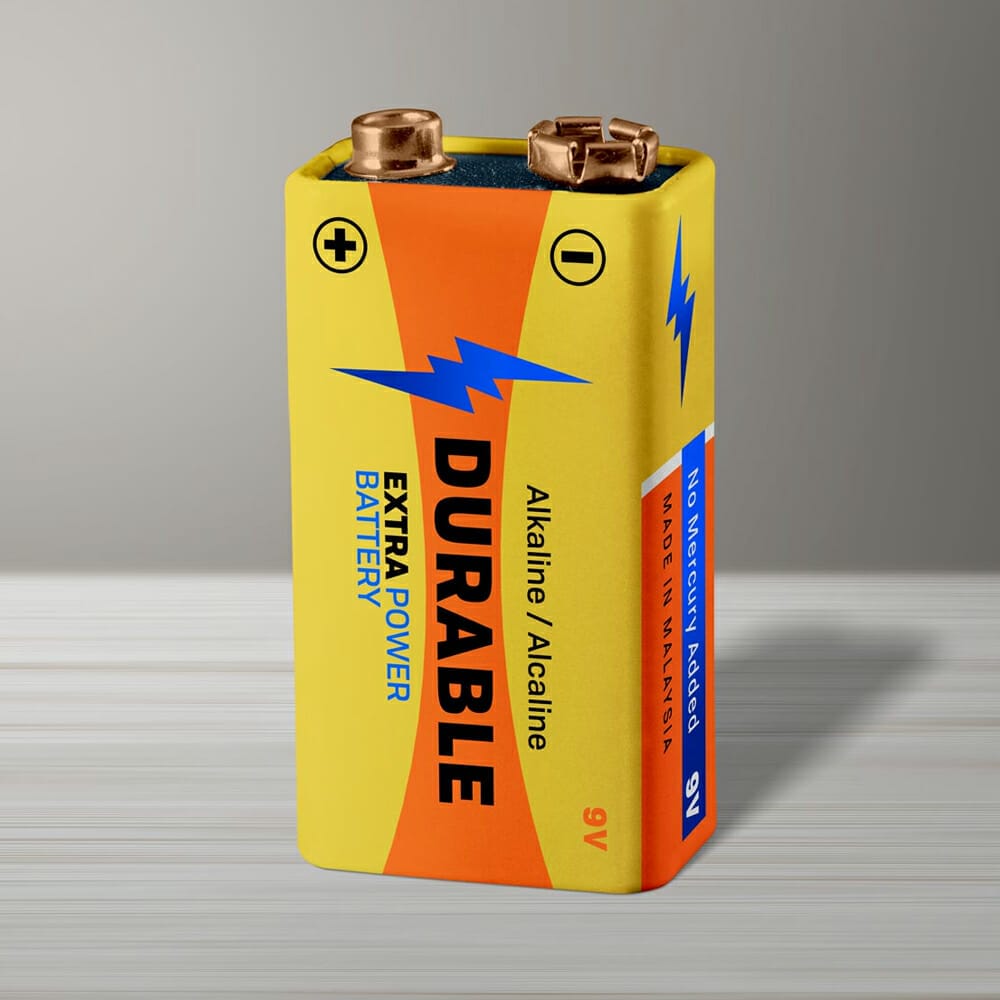 Free Lithium 9V Battery Mockup PSD