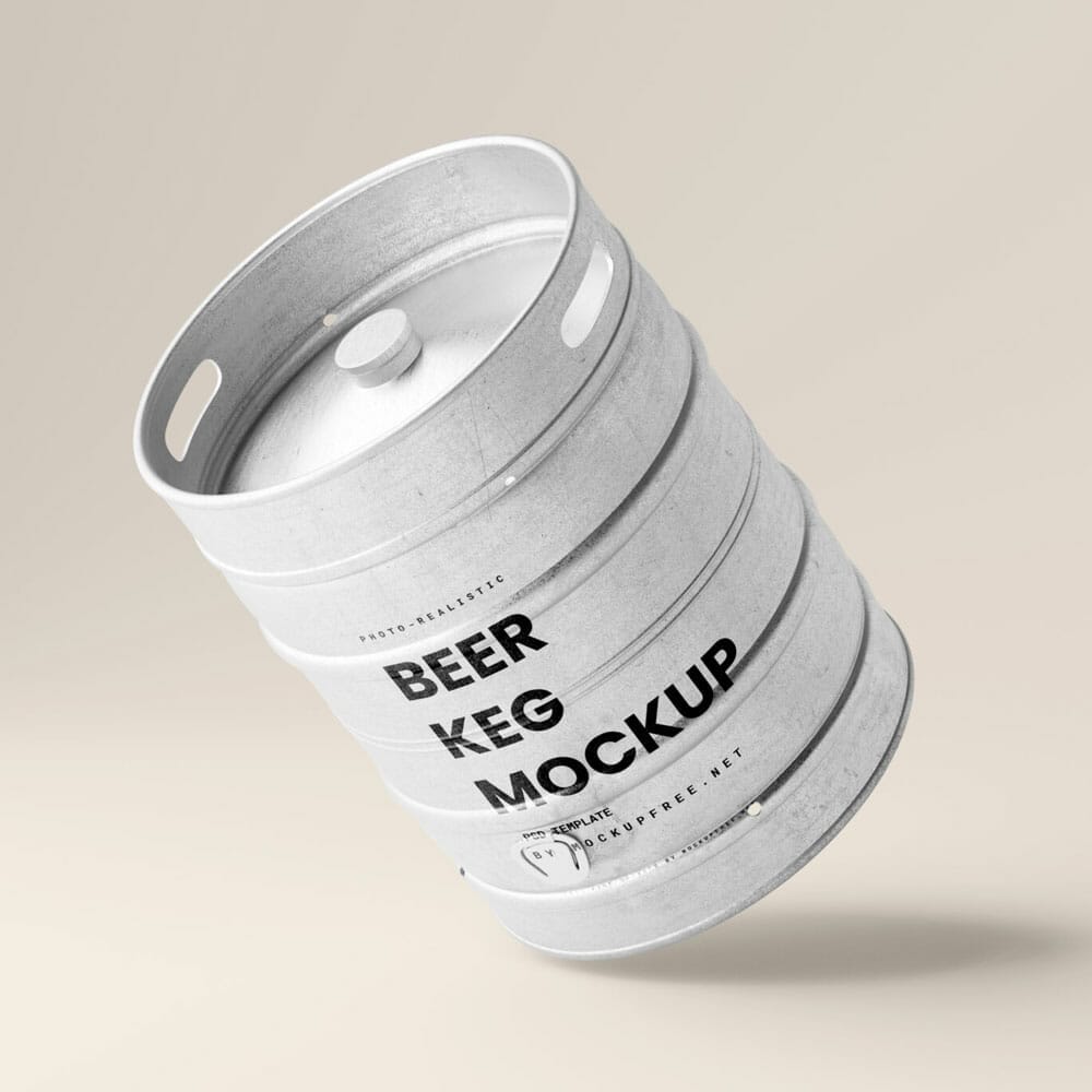 Free Metal Beer Keg Mockups PSD