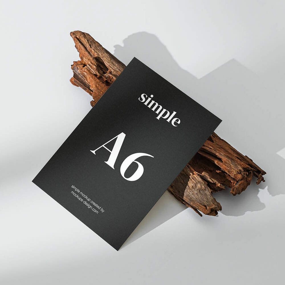 Free Minimalistic A6 Flyer Mockup PSD