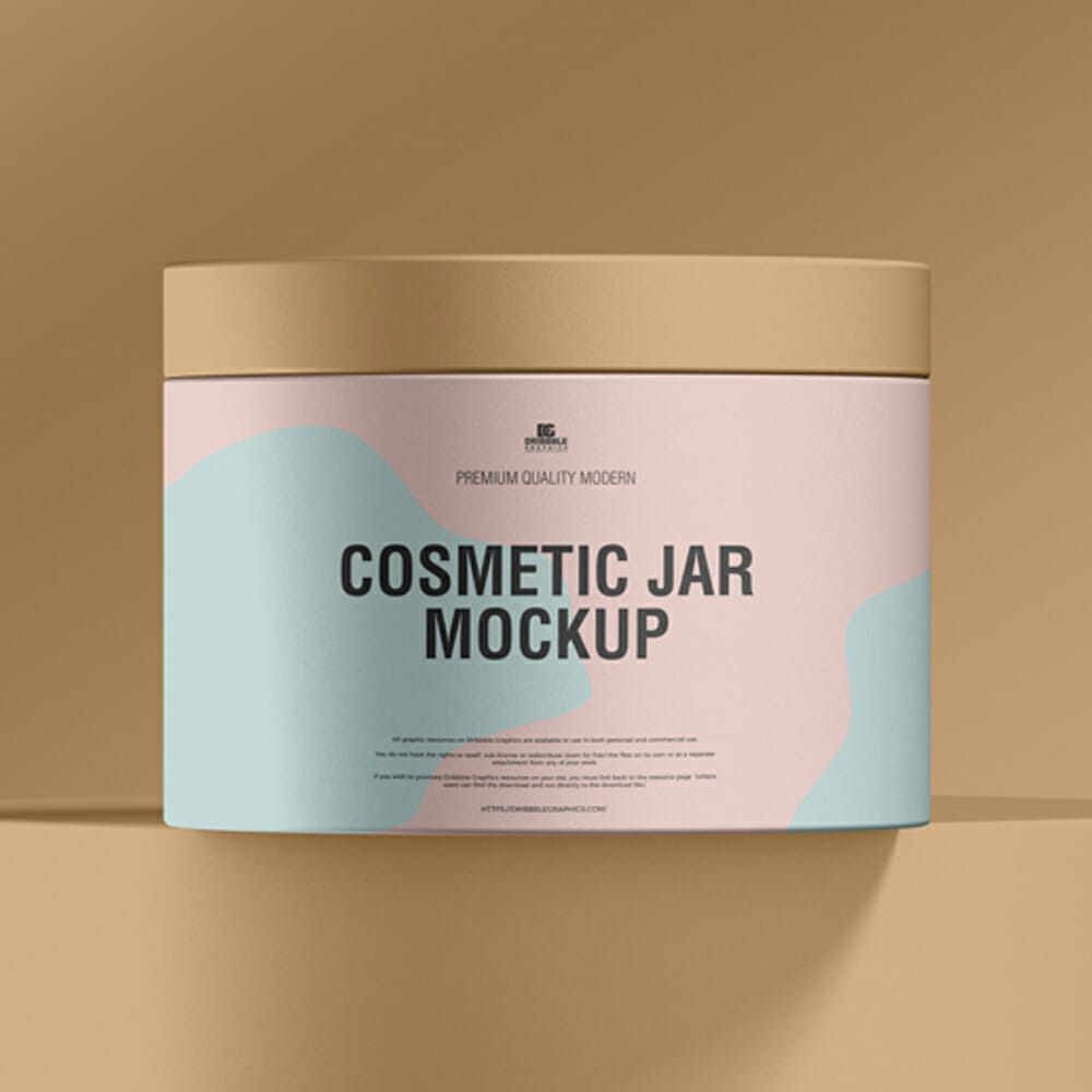 Free Modern Cosmetic Jar Mockup PSD