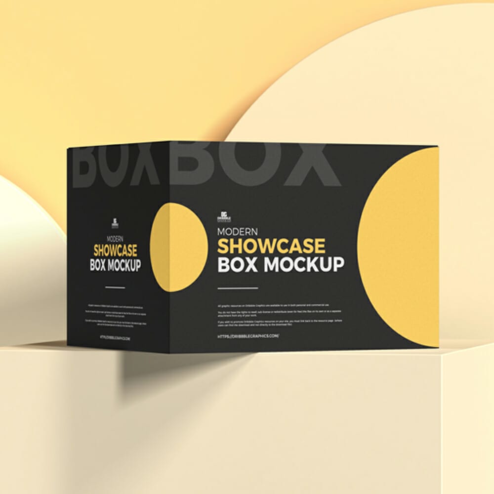 Free Modern Showcase Box Mockup PSD