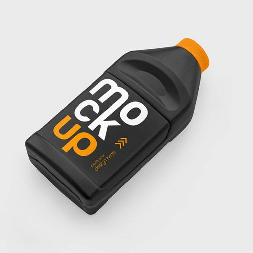 Free Motor Oil Bottle Mockup PSD