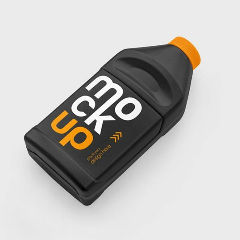 Free Motor Oil Bottle Mockup PSD