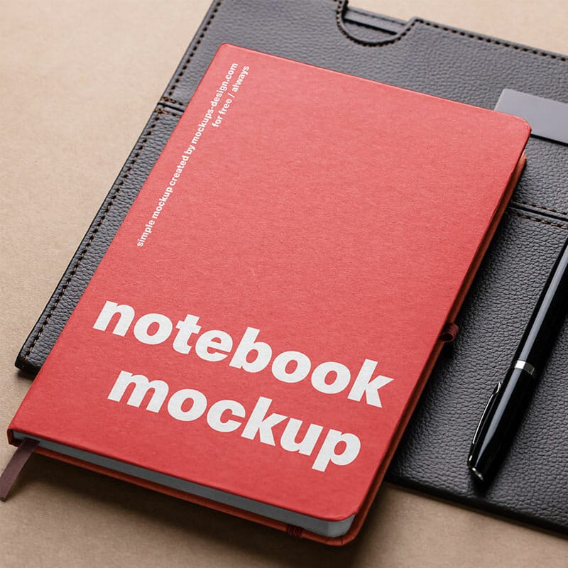 Free Notepad On Leather Pad Mockup PSD » CSS Author