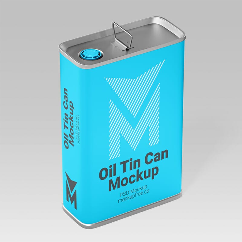 Free Oil Tin Can Mockup PSD » CSS Author