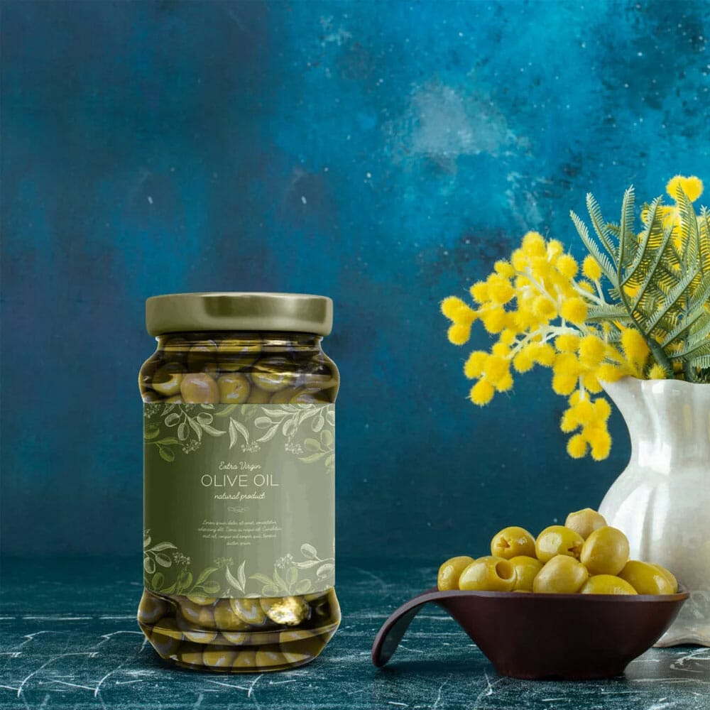 Free Olives Jar Mockup PSD Template
