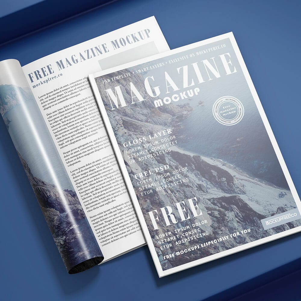 Free PSD Magazine Mockup Template