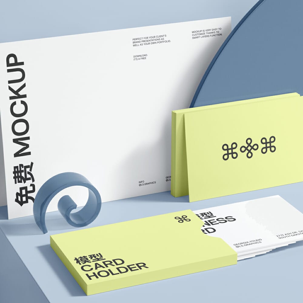 Free Paper And Business Cards Mockup PSD