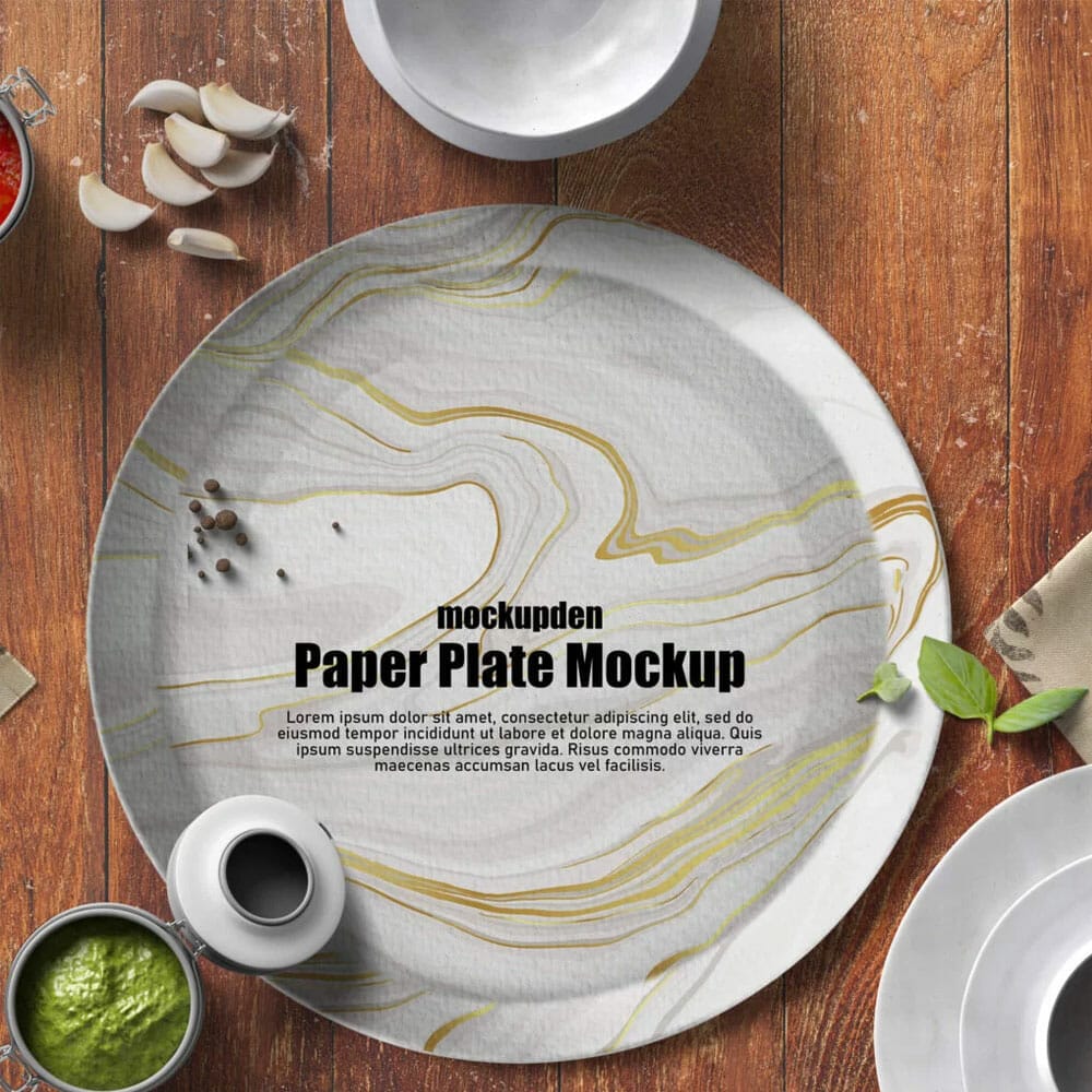 Free Paper Plate Mockup PSD Template