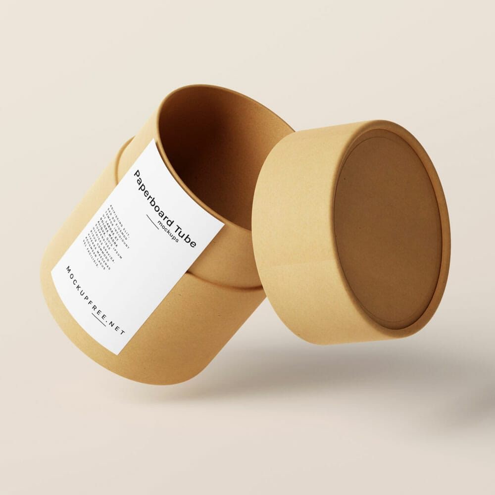Free Paperboard Tube Mockups PSD