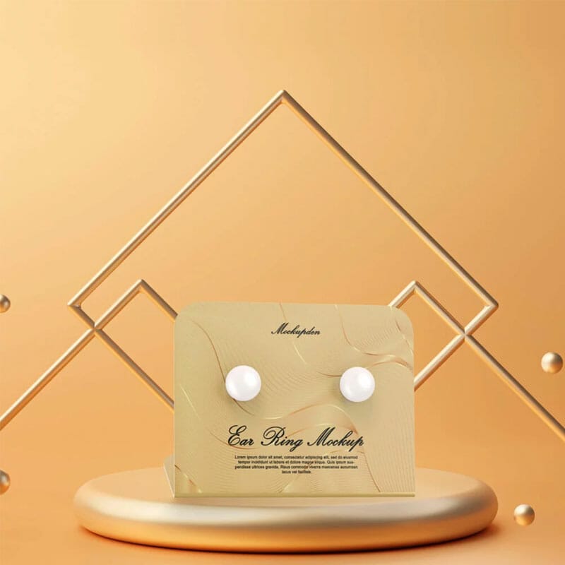 Free Pearl Earring Mockup PSD Template