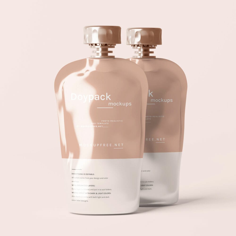 Free Plastic Doypack Mockups PSD