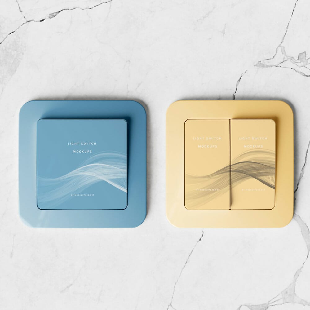 Free Plastic Wall Light Switch Mockups PSD