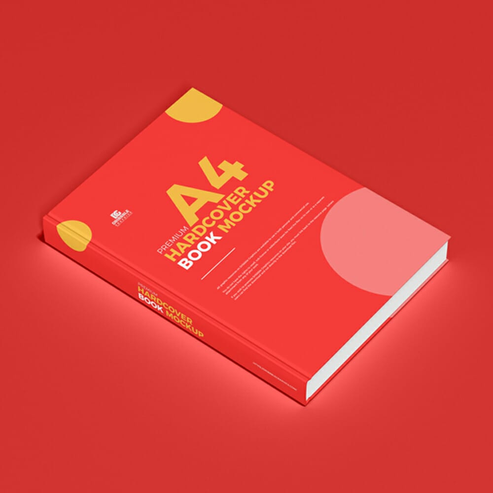 Free Premium A4 Hardcover Book Mockup PSD