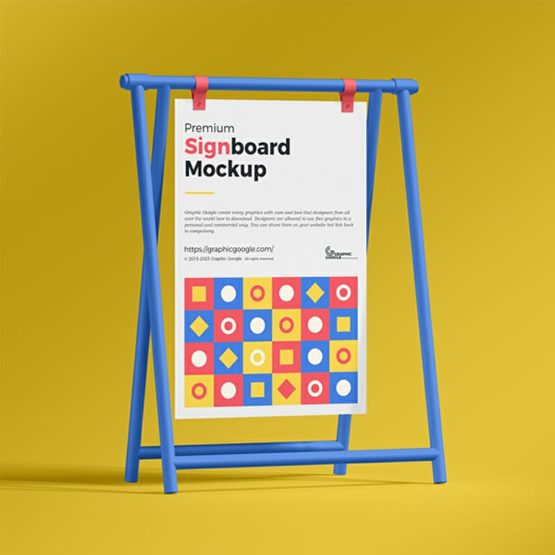 Free Premium Signboard Mockup PSD
