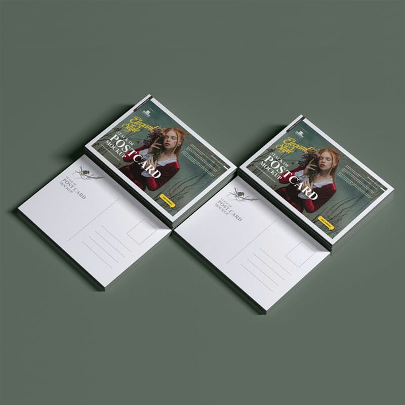 Free Premium Stack Of Post Card Mockup PSD
