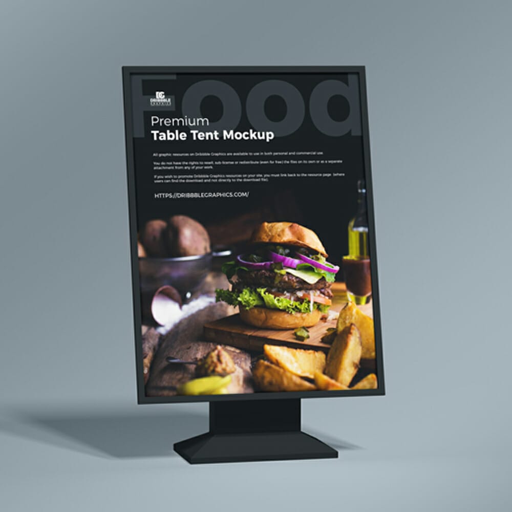 Free Premium Table Tent Mockup PSD