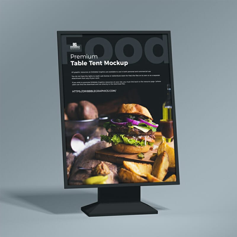 Free Premium Table Tent Mockup PSD