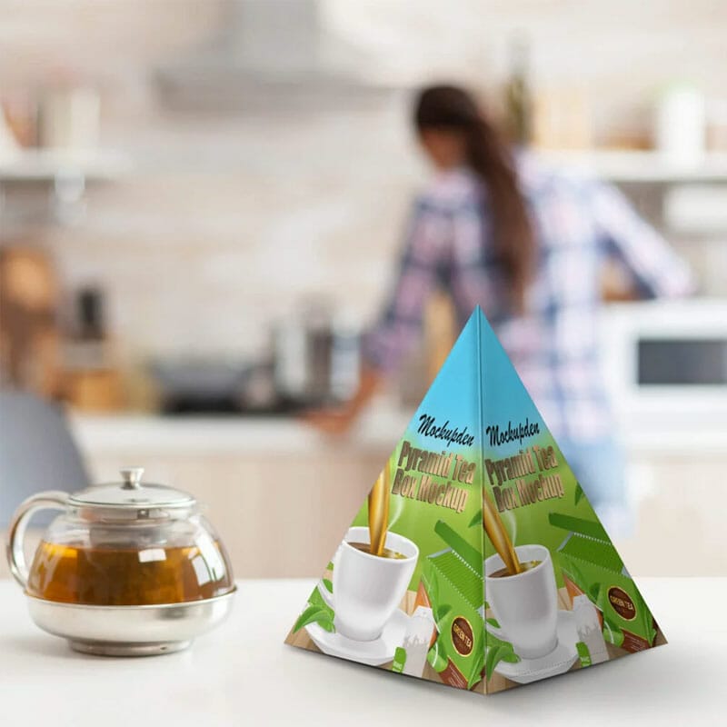 Free Pyramid Tea Box Mockup PSD Template » CSS Author