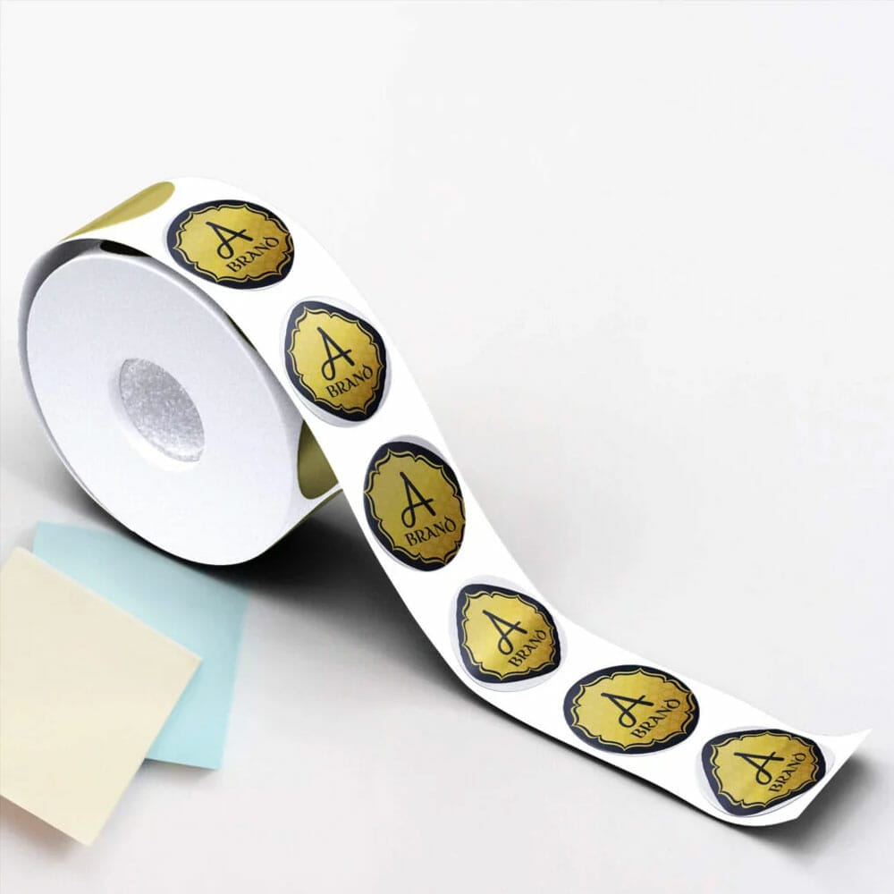 Free Roll With Stickers Mockup PSD Template