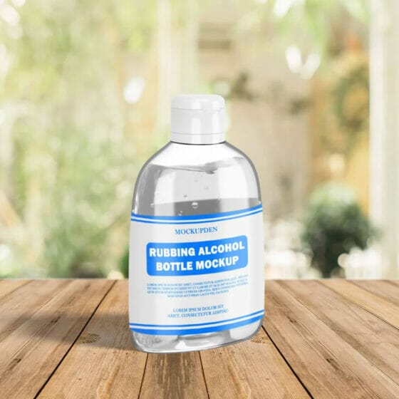 Free Rubbing Alcohol Bottle Mockup PSD Template » CSS Author