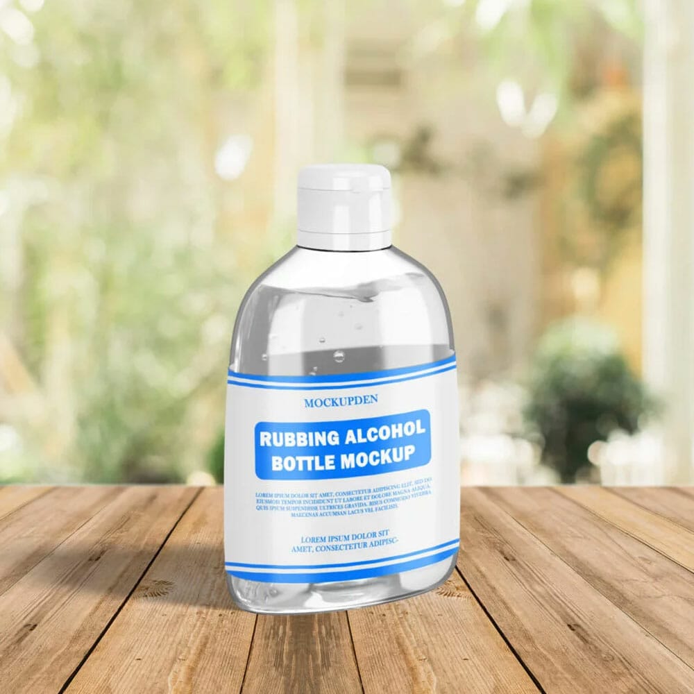 Free Rubbing Alcohol Bottle Mockup PSD Template