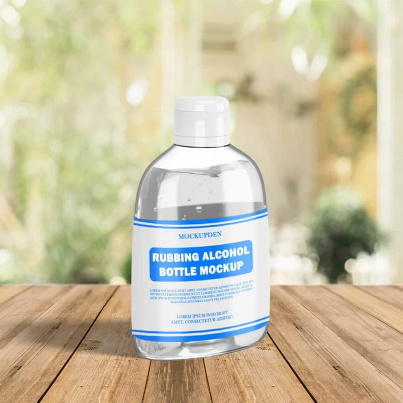 Free Rubbing Alcohol Bottle Mockup PSD Template