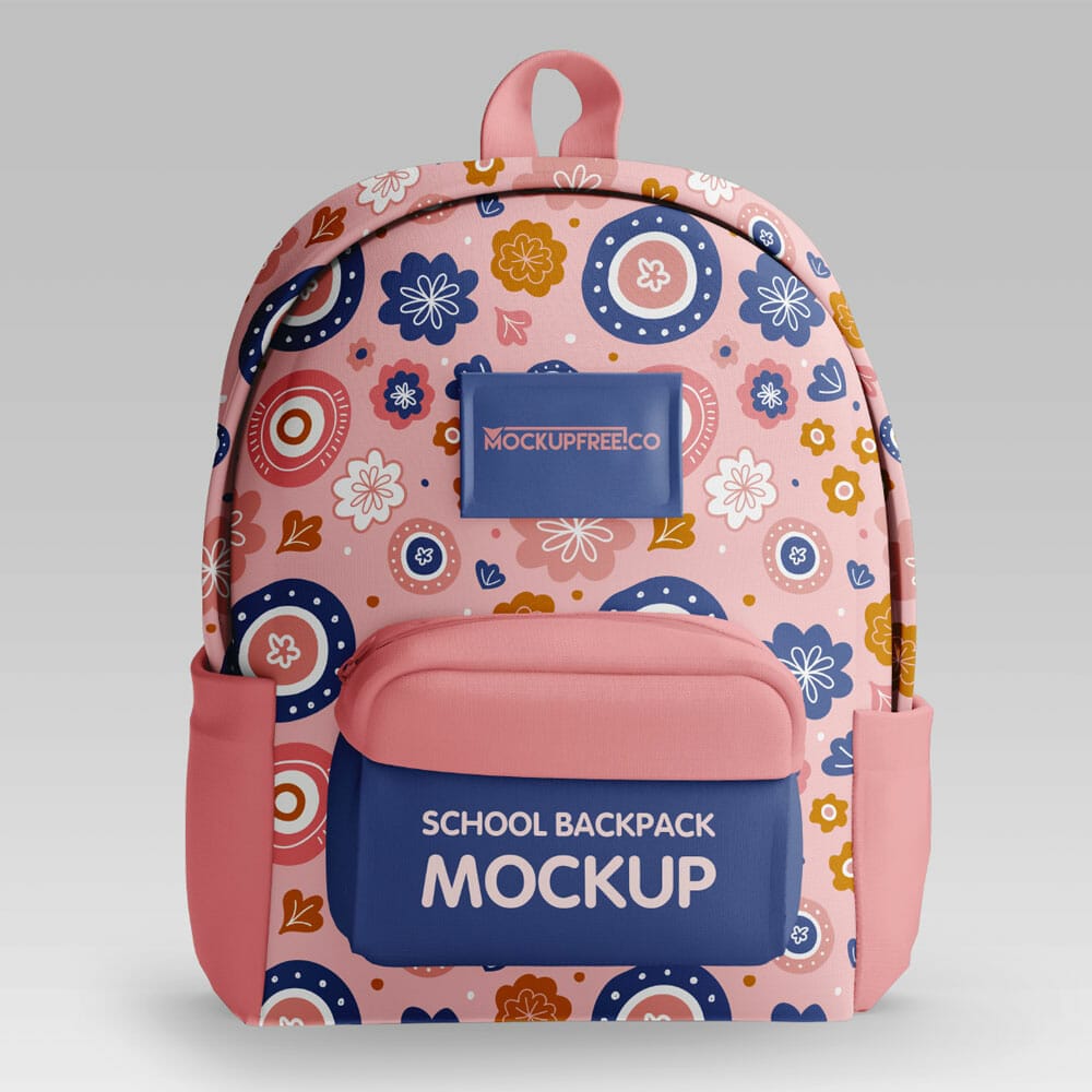 Free School Backpack Mockup PSD