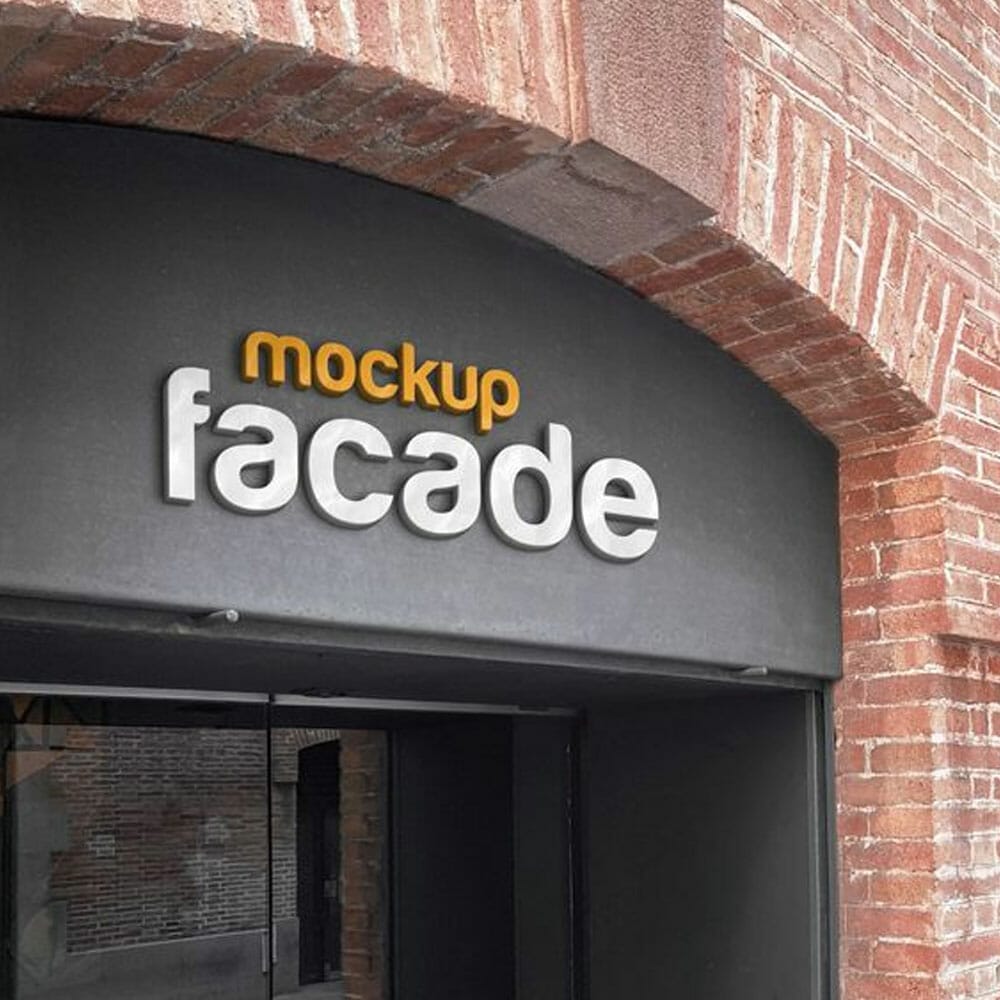 Free Shop Facade Mockup PSD