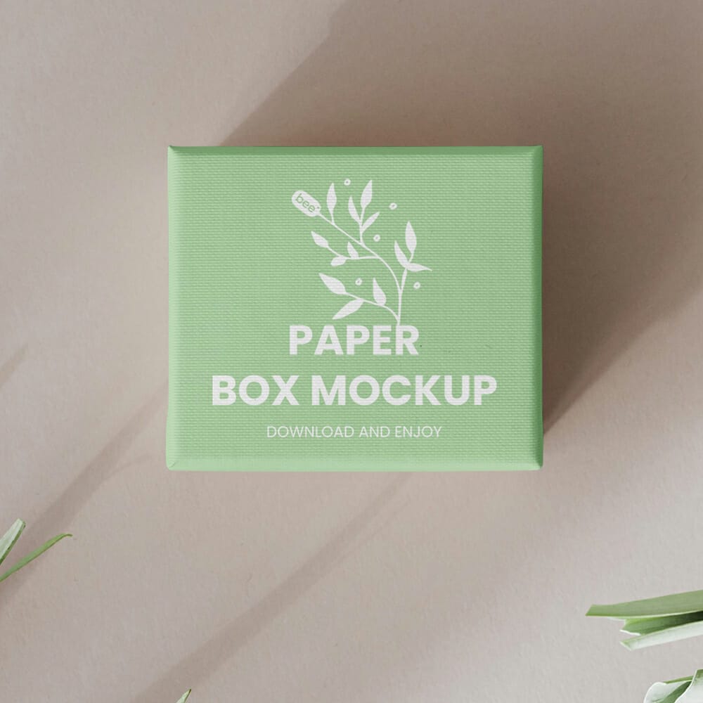 Free Small Paper Gift Box Mockup PSD