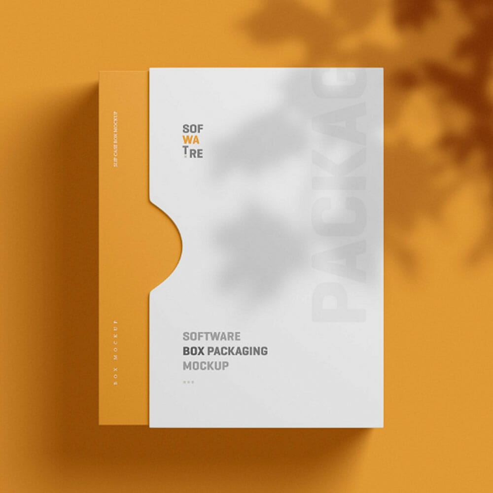 Free Software Box Mockup Slip Case Edition