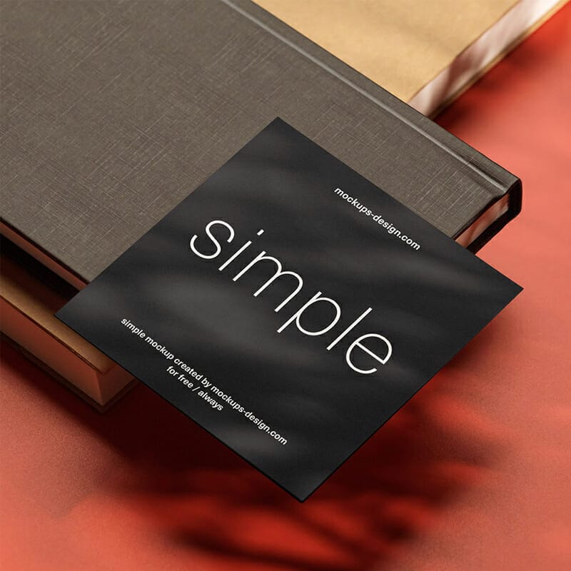 Free Square Flyer On Red Background Mockup PSD