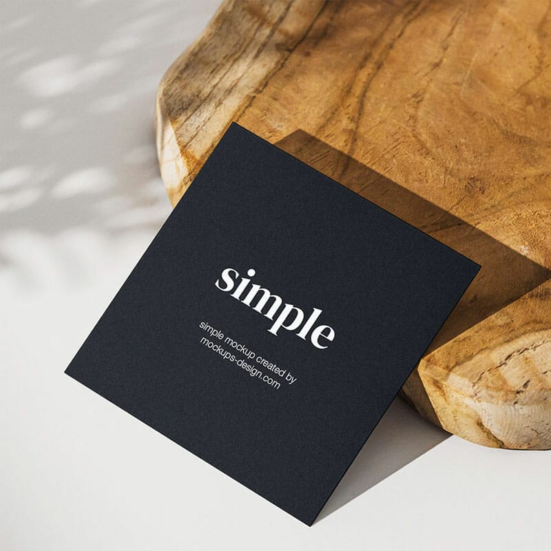 Free Square Flyer With Wooden Board Mockup PSD