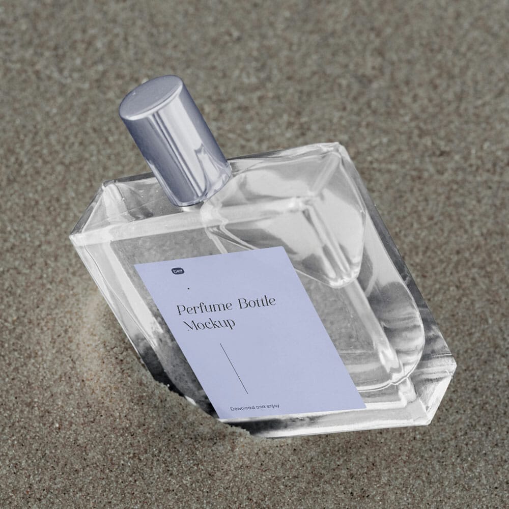 Free Square Perfume Bottle Mockup PSD
