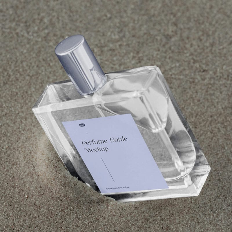 Free Square Perfume Bottle Mockup PSD