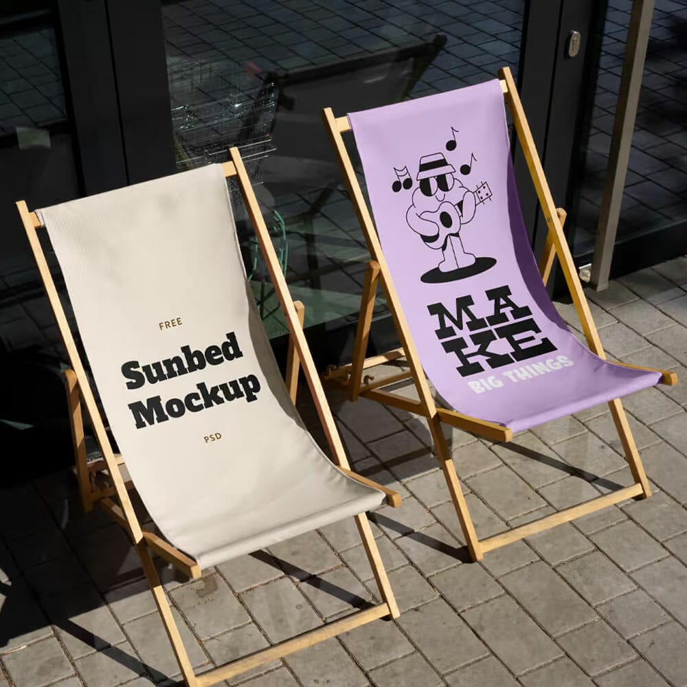 Free Sunbeds Mockup PSD