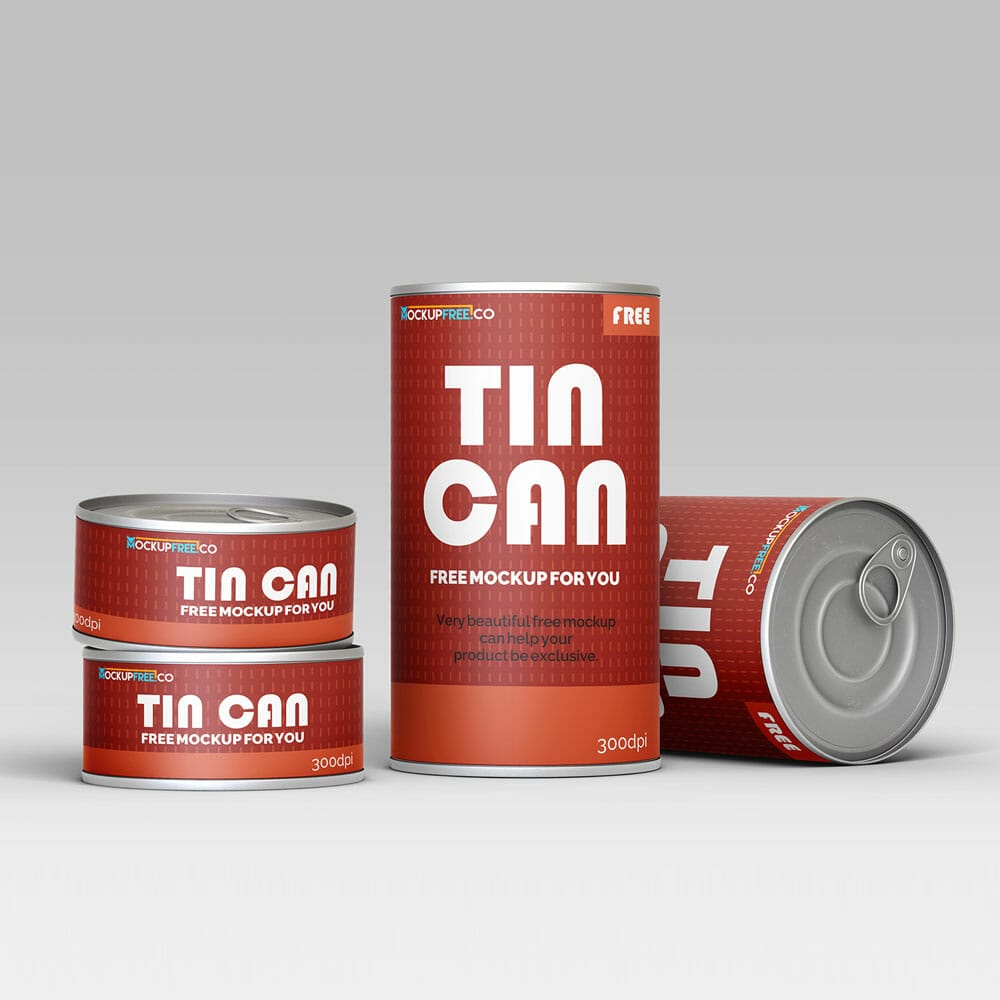 Free Tin Can Mockup In PSD