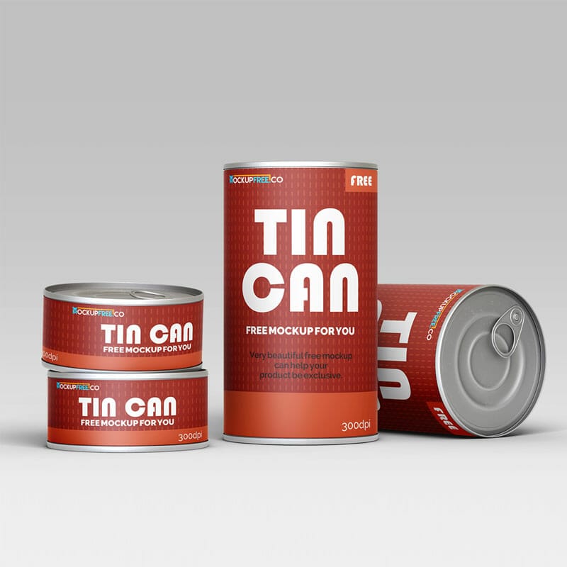 Free Tin Can Mockup In PSD